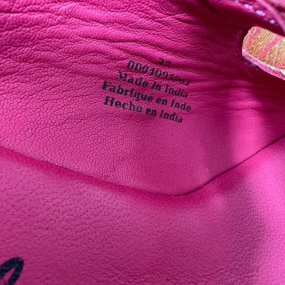 Free People Huffman Pink Gold Brocade Pattern Wedge Sandals - Picture 6 of 8